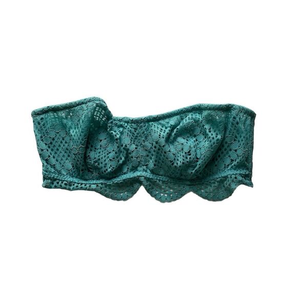 Victoria's Secret Turquoise Mesh Lace Strapless Bralette Bra Women's Size Medium - Picture 11 of 15